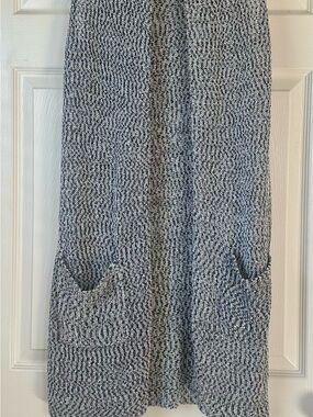 Cyrus Black & White Marled Knit Cardigan